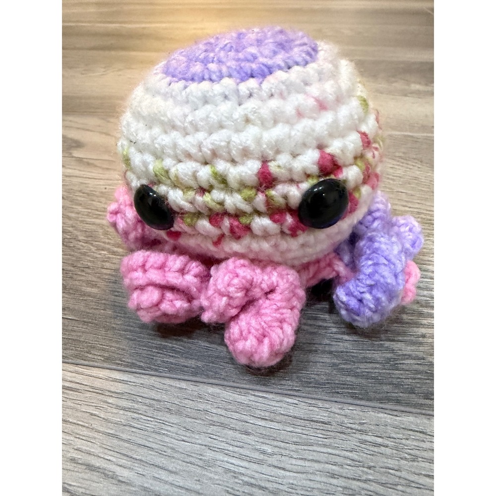 Crochet Octopus Plush Amigurumi Sea Creature Toy Handmade Stuffed Animal Pink